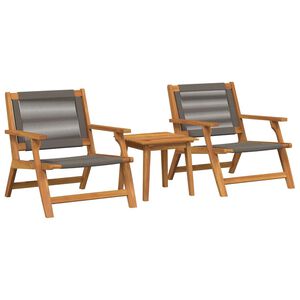 vidaXL Cadeiras de Jardim com Mesa 3 pcs Cinzeto