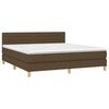 vidaXL Cama box spring c/ colch&atilde;o/LED 180x200cm tecido castanho-escuro