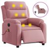 vidaXL Poltrona de massagens reclin&aacute;vel el&eacute;trica veludo rosa