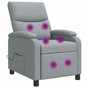 vidaXL Recliner de Massagem Cinzento-claro Tecido