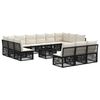 vidaXL Conjunto de Sof&aacute; de Jardim 14 pcs Preto vime PE