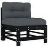 vidaXL 6pcs conjunto lounge jardim c/ almofad&otilde;es madeira maci&ccedil;a preto