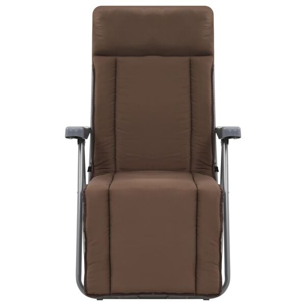 vidaXL Cadeiras de jardim dobráveis com almofadões 2 pcs castanho