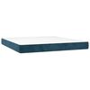 vidaXL Cama box spring c/ colch&atilde;o/LED 180x200 cm veludo azul-escuro