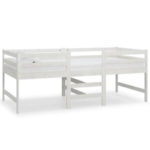 vidaXL Cama sem colch&atilde;o 90x200 cm madeira de pinho maci&ccedil;a branco