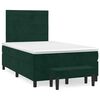 vidaXL Cama boxspring com colch&atilde;o 120x190 cm veludo verde-escuro
