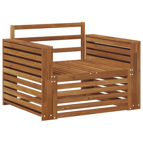 vidaXL 2 Pe&ccedil;a Sof&aacute; com Bra&ccedil;os Madeira S&oacute;lida de Ac&aacute;cia Natural