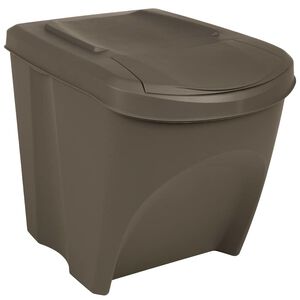 vidaXL Caixotes do lixo empilh&aacute;veis 3 pcs 75 L polipropileno cinzento
