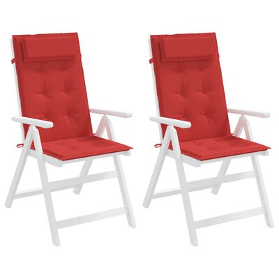 vidaXL Almofadões p/ cadeira encosto alto 2 pcs tecido oxford vermelho