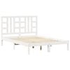 vidaXL Estrutura de cama casal 135x190 cm madeira maci&ccedil;a branco