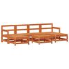 vidaXL Conjunto de Lounge de Jardim 7 unid. Castanho Cera