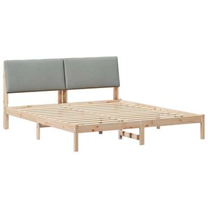 vidaXL Estrutura da cama Marrom e cinza claro 180 x 200 cm
