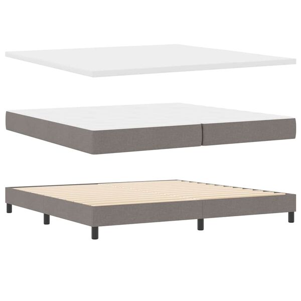 vidaXL Cama Box com colch&atilde;o Cinzento-acastanhado 200 x 200 cm tecido
