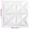 vidaXL Pain&eacute;is de parede 48 pcs Branco Origami 50 x 50 cm Espuma XPS