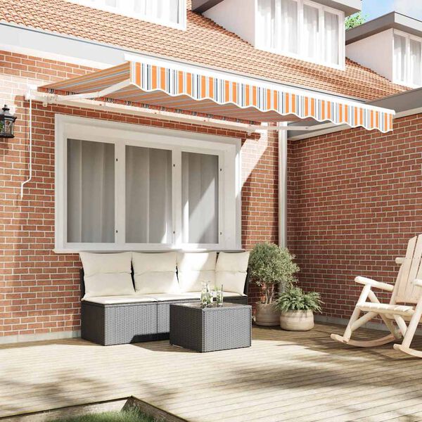 vidaXL Toldo Retr&aacute;til Multicolor 350 x 200 cm tecido