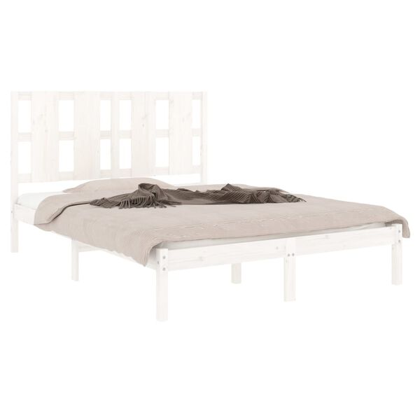 vidaXL Cama sem colchão 140x200 cm madeira de pinho maciça branco