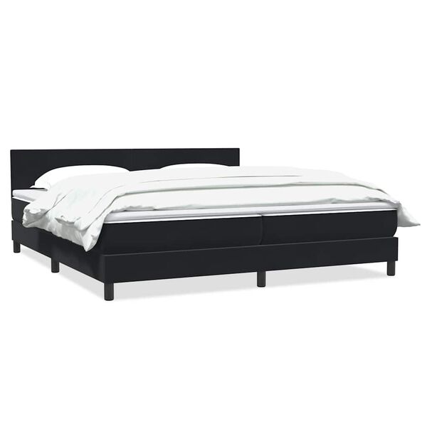 vidaXL Cama com molas colch&atilde;o 200x210 cm veludo preto