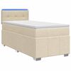 vidaXL Cama box spring com colch&atilde;o Creme 80 x 200 cm Tecido