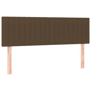 vidaXL Cabeceiras castanho-escuro 144x5x78/88 cm tecido