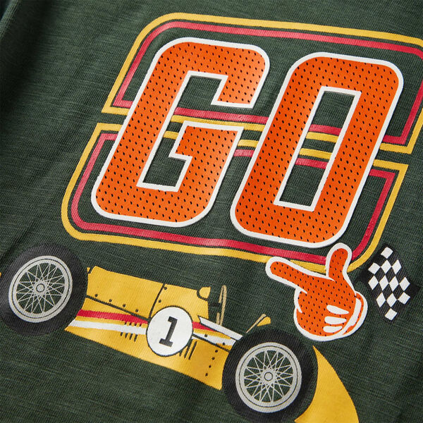 T-shirt de manga comprida para crian&ccedil;a verde-escuro 104