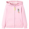Sweatshirt para crian&ccedil;a com capuz e fecho rosa-brilhante 104