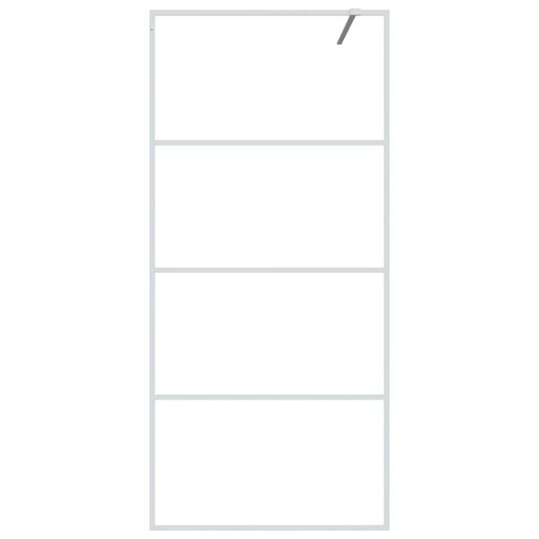 vidaXL Divis&oacute;ria de chuveiro branco 90x195 cm vidro ESG transparente