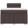 vidaXL Cama boxspring com colch&atilde;o 120x190 cm tecido castanho-escuro