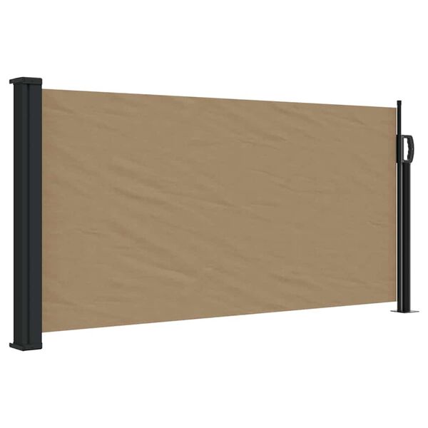 vidaXL Toldo lateral retr&aacute;til 100x500 cm cinzento-acastanhado