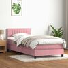 vidaXL Cama com molas/colch&atilde;o rosa 90x220 cm veludo