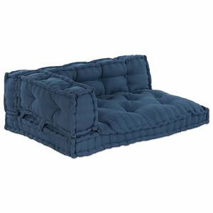 vidaXL Travesseiro para Sof&aacute; Pallet 3 unid. Tecido &Iacute;ndigo