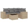 vidaXL 5 pcs conjunto de sof&aacute;s p/ jardim com almofad&otilde;es vime PE bege