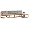 vidaXL Conjunto de Sof&aacute;s para Exterior 5 unid. Cinza Natural e Claro