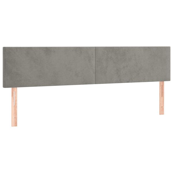 vidaXL Cabeceiras cinzento-claro 200x5x78/88 cm veludo