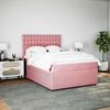 vidaXL Cama com molas/colch&atilde;o 140x190 cm veludo rosa