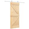 vidaXL Porta Deslizante Natural e Branco 80 x 210 cm