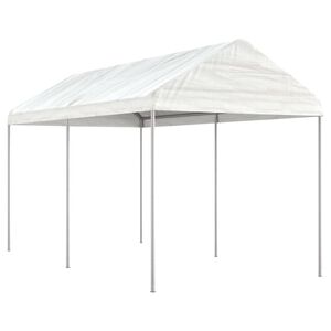 vidaXL Gazebo com telhado 4,46x2,28x2,69 m polietileno branco