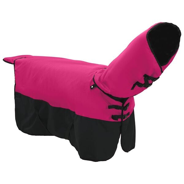 vidaXL Cobertor de Cavalo Rosa e Preto 155 cm Poli&eacute;ster