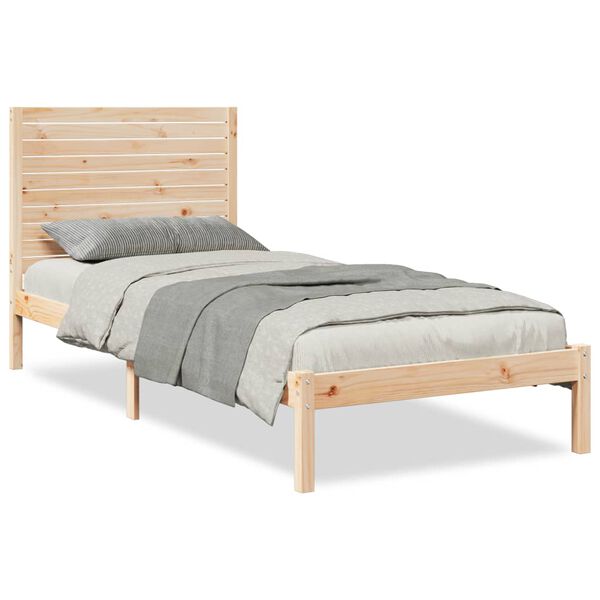 vidaXL Cama extra longa sem colch&atilde;o 100x220 cm madeira maci&ccedil;a
