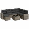 vidaXL 8 pcs conjunto sof&aacute;s de jardim c/ almofad&otilde;es vime PE cinzento