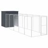 vidaXL Casota p/ c&atilde;es c/ parque 165x659x181 cm a&ccedil;o galvaniz. antracite