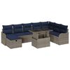 vidaXL Conjunto de Sof&aacute; de Jardim 9 unid. Cinzeto vime PE