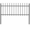 vidaXL Cerca de jardim Woerden com ponta em forma de lan&ccedil;a, em a&ccedil;o, 170 x 80 cm, preto