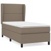 vidaXL Cama com molas/colch&atilde;o 100x200 cm tecido cinza-acastanhado