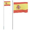 vidaXL Bandeira da Espanha e mastro 6,08 m alum&iacute;nio