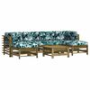 vidaXL 7 pcs conjunto lounge de jardim c/ almofad&otilde;es pinho impregnado