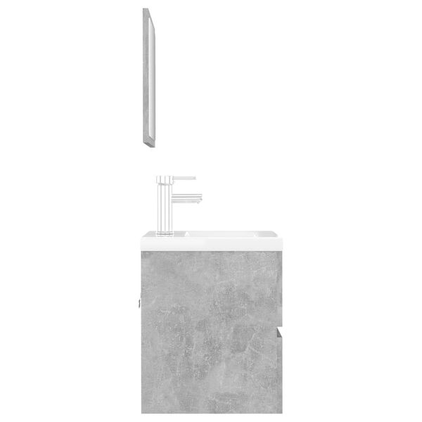 vidaXL Conjunto m&oacute;veis casa de banho contraplacado cinzento cimento