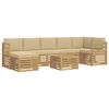 vidaXL Conjunto de Sof&aacute;s para Exterior 8 pcs Branco e Bege