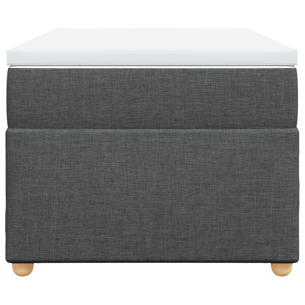 vidaXL Cama com molas/colchão 90x200 cm tecido cinzento-escuro
