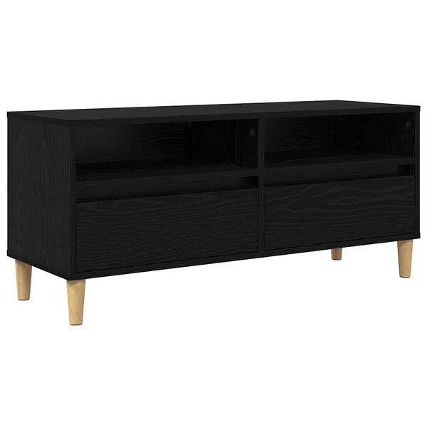 vidaXL Gabinete para TV com gaveta Carvalho Preto 100 x 34,5 x 44,5 cm