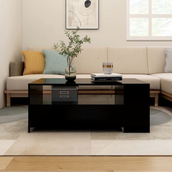 vidaXL Mesa de centro 102x55x42 cm derivados de madeira preto